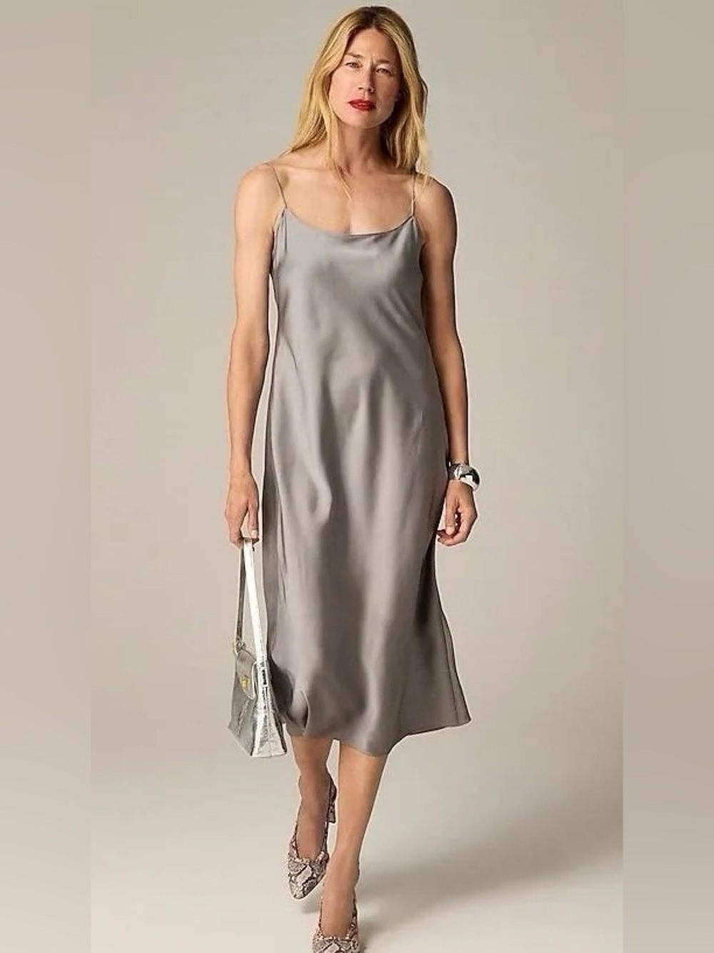 NWT J Crew Gwyneth slip dress grey size 6